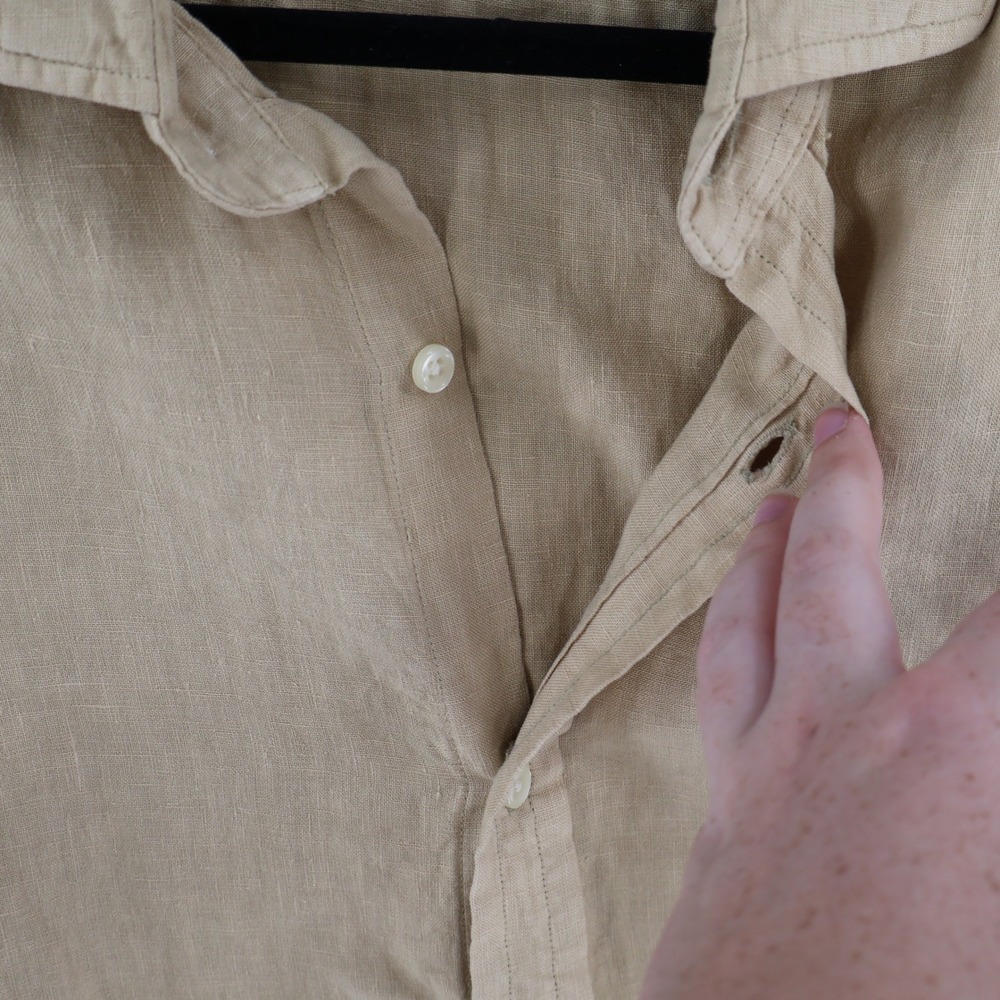 Polo Ralph Lauren Linen Button Down Mens XL Tan Classic Fit Coastal $130 NWOT - Picture 8 of 12